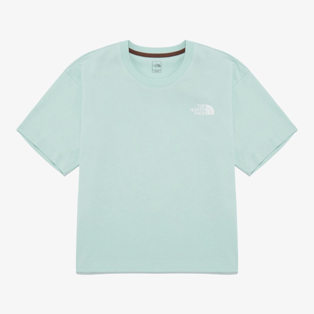 ザ・ノース・フェイス NT7UR42B レディース TNF ハングルショートスリーブラウンド Tシャツ_ミント