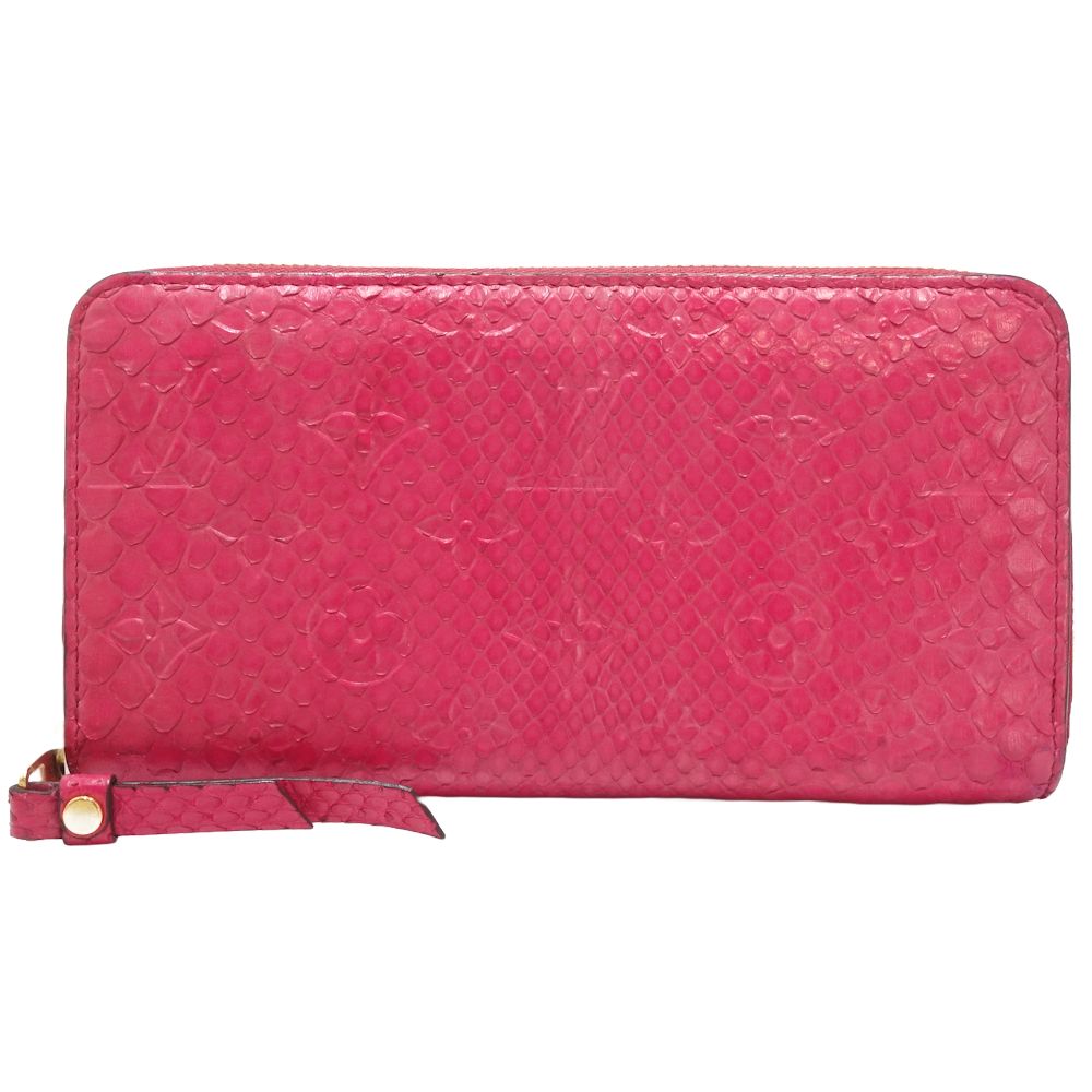ジッピーウォレット N92561 長財布 エキゾチック パイソン ハイビスカス/180404【中古】 59,565円