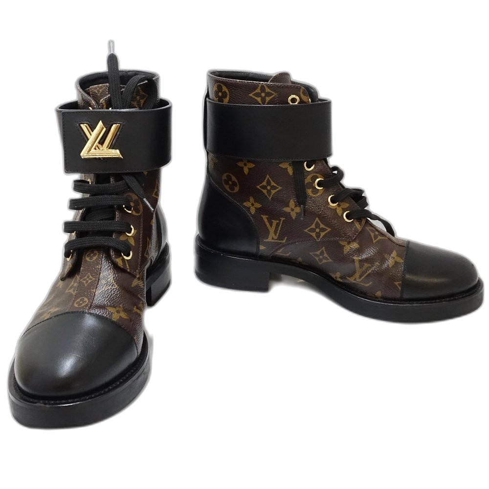 モノグラム レースアップ アンクルブーツ 1A2Q30 ブーツ ワンダーランド サイズ39 ブラウン/181264【中古】