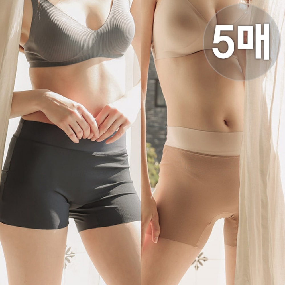 (J2Y) 快適なノーラインヨガヘルスピラティスエクササイズ用下着5枚
