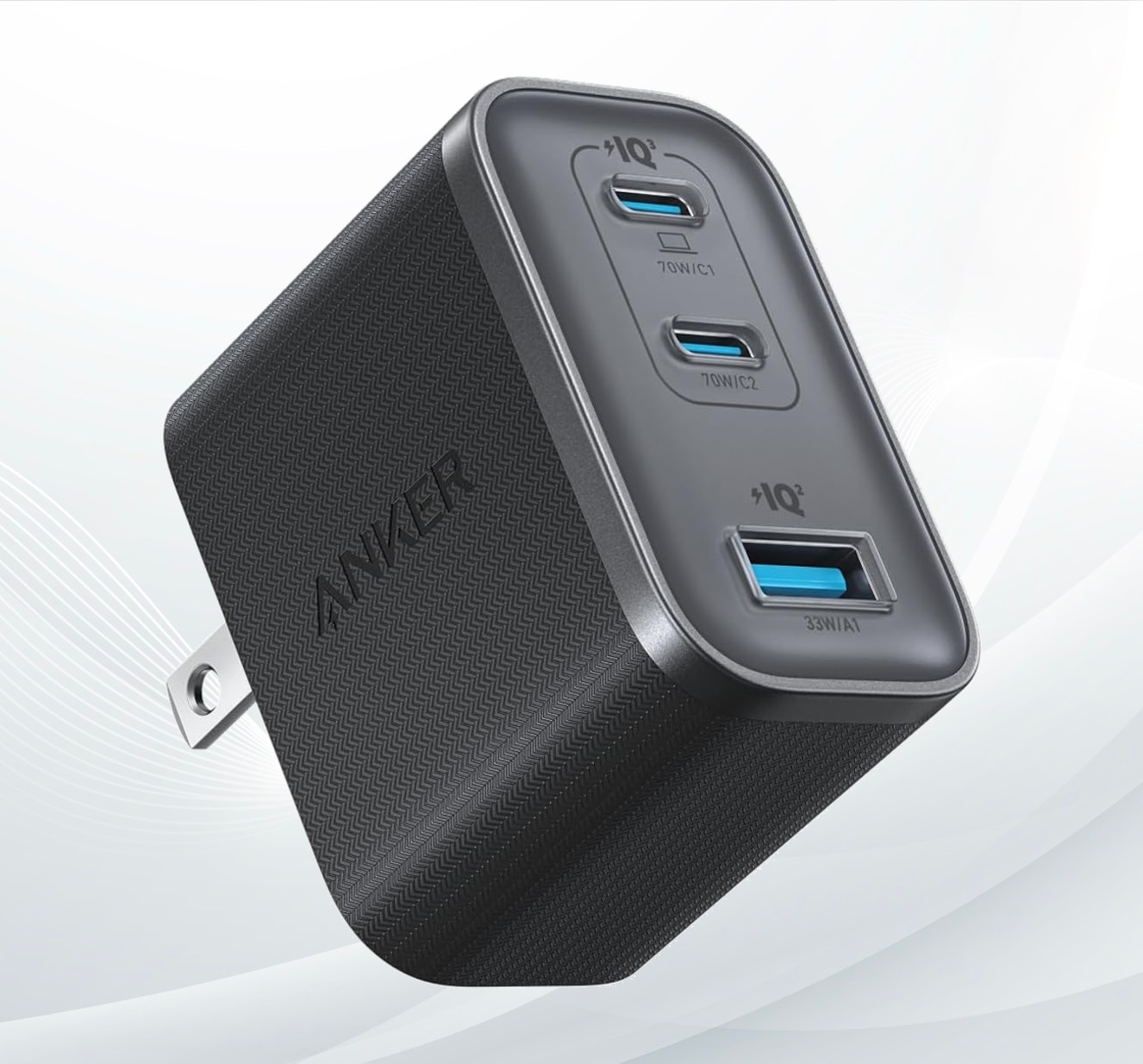 Anker Nano Charger (70W, 3 Ports) ブラック PD対応PSE技術基準適合折りたたみ式プラグiPhone 17 16 15シリーズ Air MacBook Windows