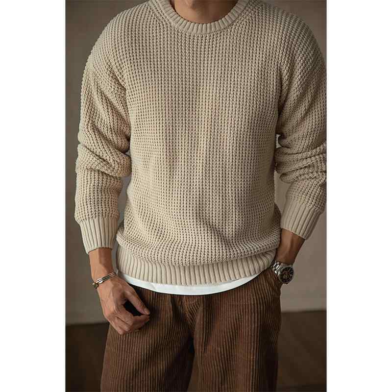 メンズ ファッション 服 男性用 オシャレ シンプル 大人 かっこいい 大きいサイズ ストリート 紳士服 ヘビーウェイト ワッフル セーター アメカジ タフ アウター コート セーター 厚手