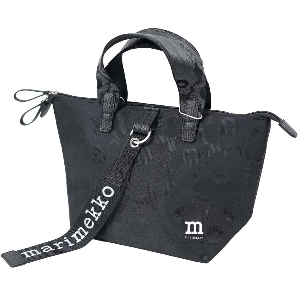 マリメッコ ショルダーバッグ ハンドバッグ 肩掛け 斜め掛け ファスナー式開閉 ブラック 花柄 marimekko Tote S Unikko Shoulder bag 095319 999 0953