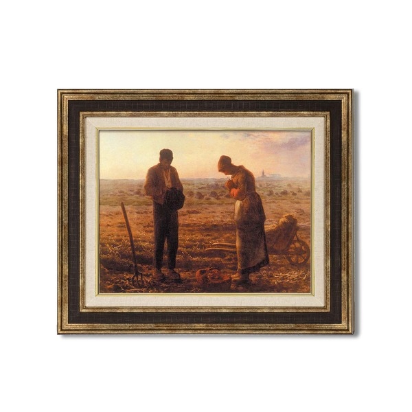 ( 額装品 ) 世界の名画 ダークブラウンアンティーク額 F6 ミレー「晩鐘」 フレーム 額縁 額