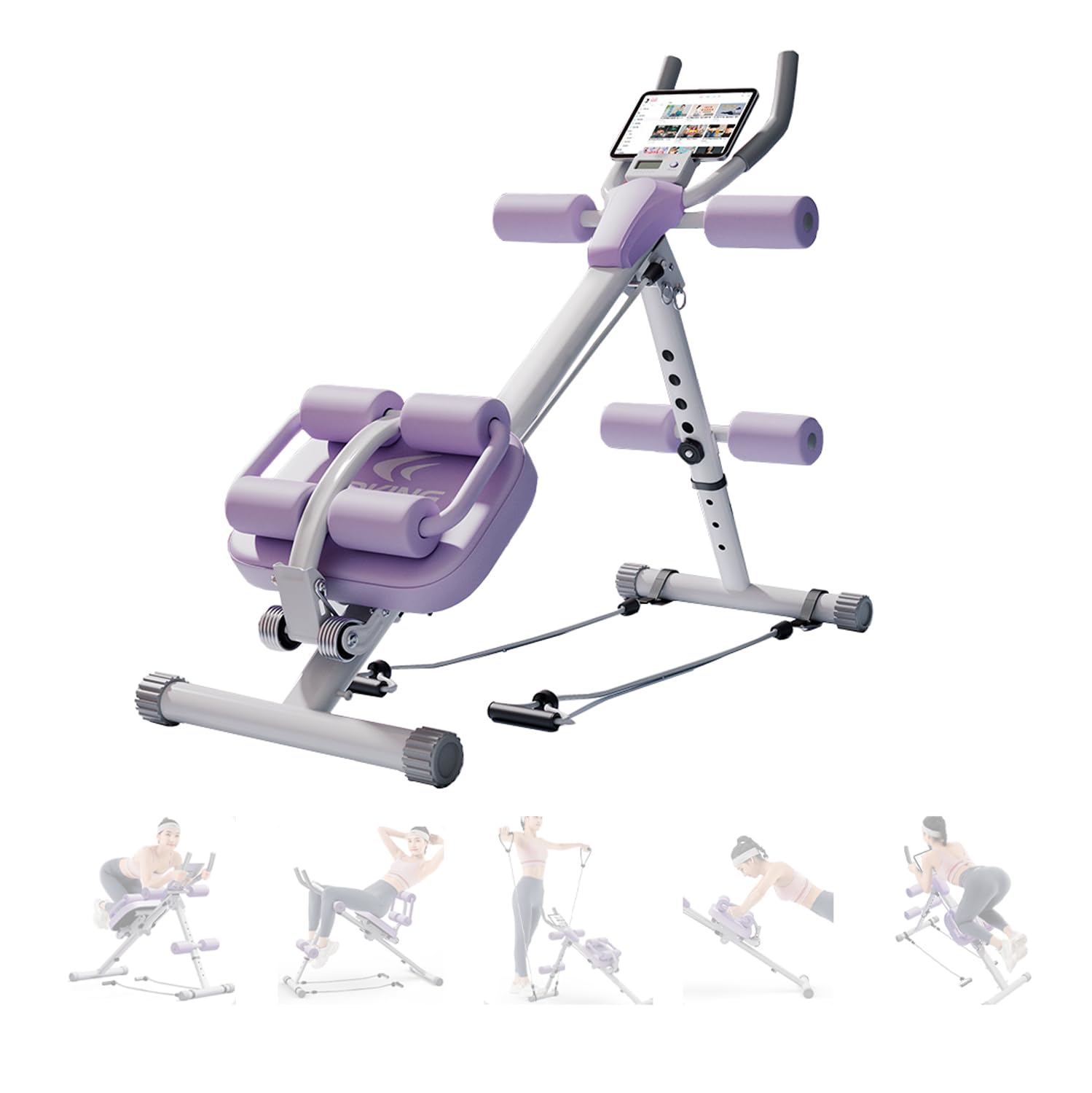 腹筋マシーン 1台6役 腹筋クランチ トレーニングベンチ 高さ調節可能な