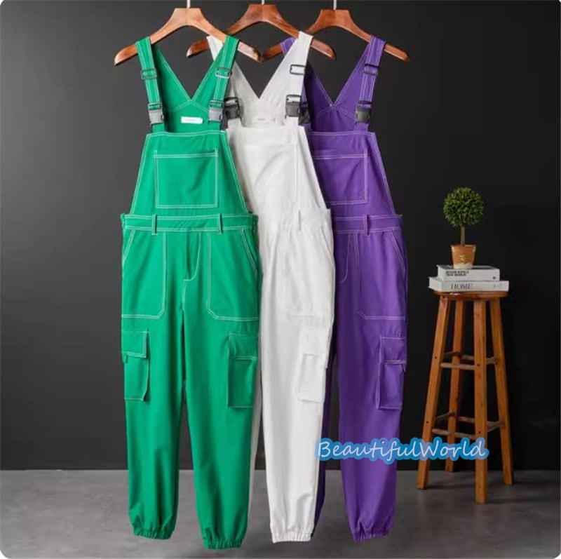 サロペット メンズ オーバーオール つなぎ オールインワン 無地サスペンダー ストリートアメカジ 作業服 春秋 お洒落24bdk25