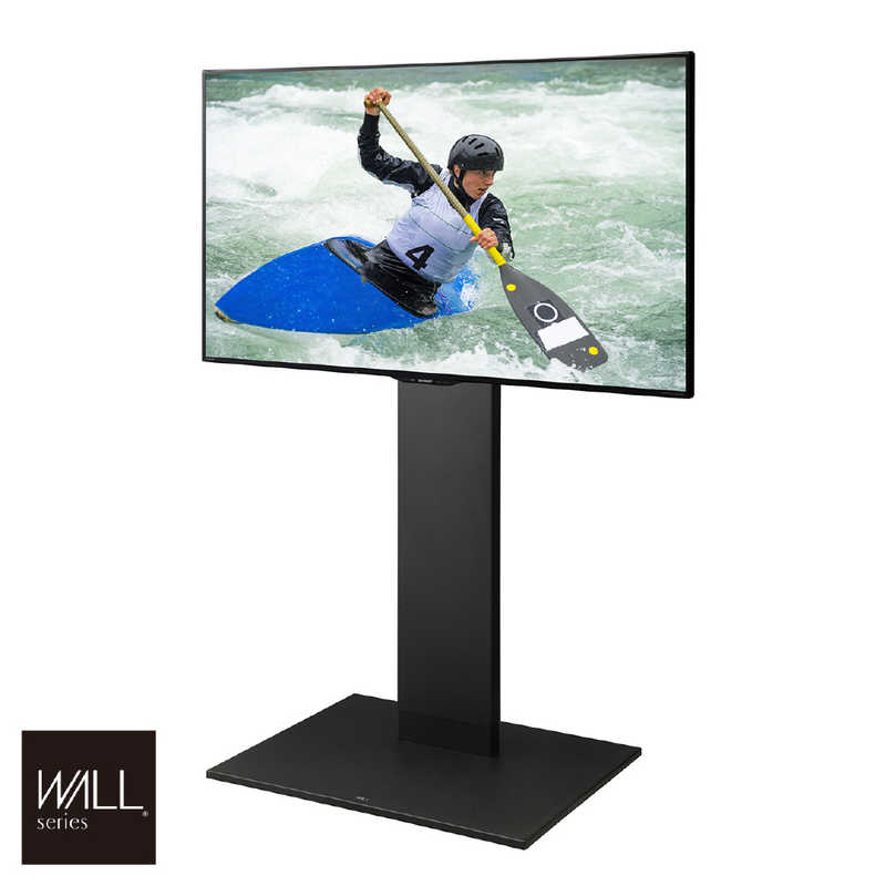 ナカムラ　32～60インチ対応 テレビスタンド WALL V2 (キャスター付き・ハイタイプ) サテンブラック　WLTVN6119