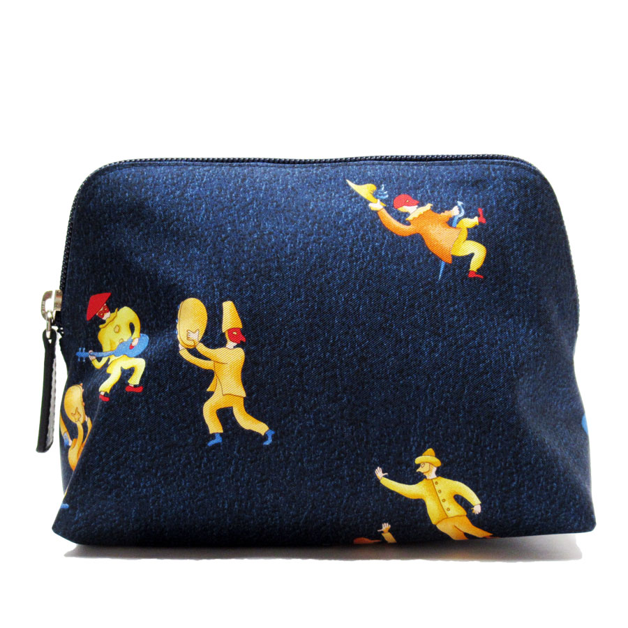 ポーチ ナイロン ネイビーマルチカラー レディース t19132g