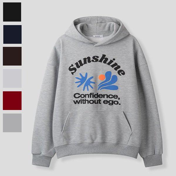メンズ サンシャイン コットン 長袖 フード付きTシャツ RM-TSA-Q072-グレー
