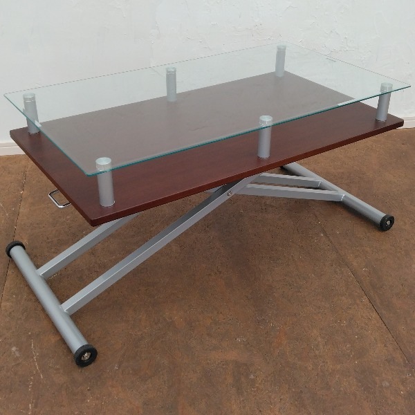 昇降式 ダイニングテーブル 昇降テーブル ガラス天板 昇降テーブル