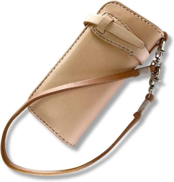 バイカーズウォレット 長財布 ウォレットチェーン セット ライダースウォレット レザーウォレット 二つ折り メンズ 本革 ヴィンテージ 革財布( ナチュラル)