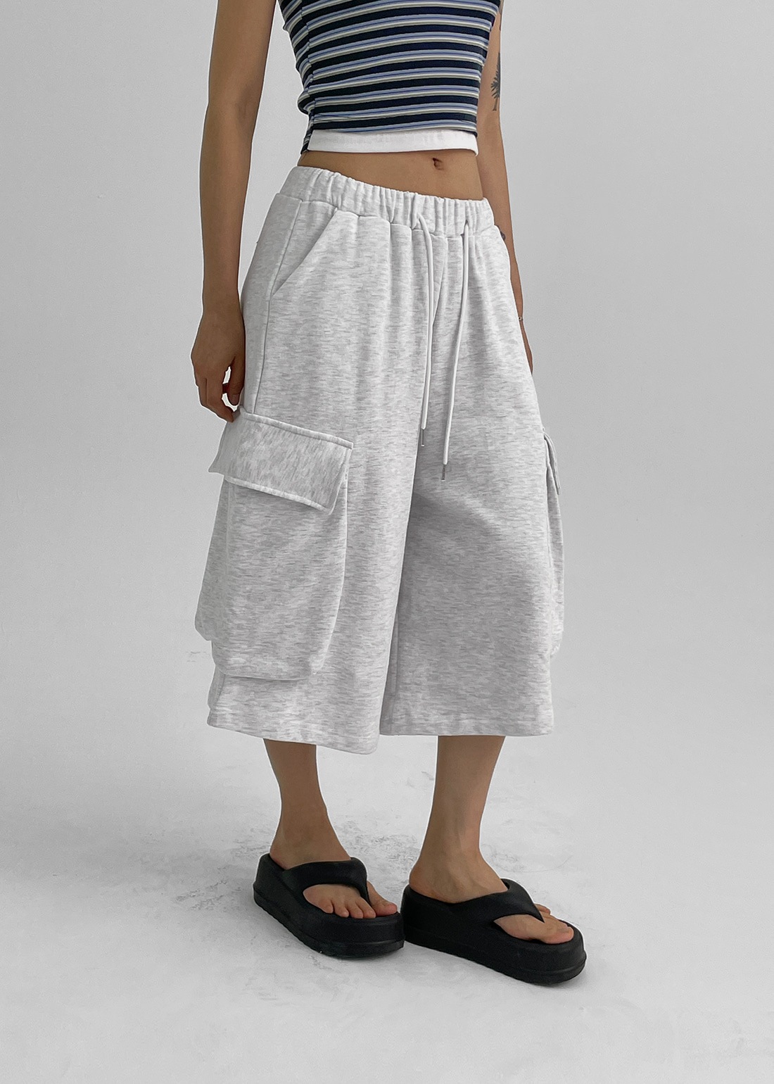 ホレームバンディングカーゴバミューダパンツ