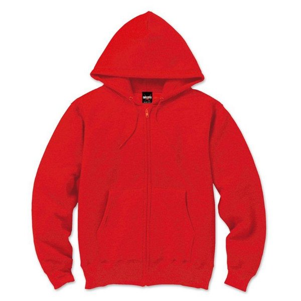 裏起毛 フルジップ パーカー Lサイズ レッド 12.5oz ヘビーウェイト 綿混 コットン混 保温力抜群 男女兼用