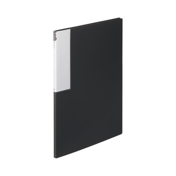 (まとめ) TANOSEE クリヤーブック（クリアブック） A4タテ 12ポケット 背幅10mm ダークグレー 1セット（10冊） (×10セット)