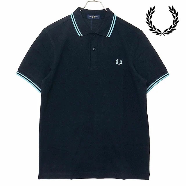 ポロシャツ ツイン ティップド フレッドペリーシャツ [M3600-Y60] メンズ トップス 半袖 コットンピケ NAVY/MINT-BLUE 正規取扱店