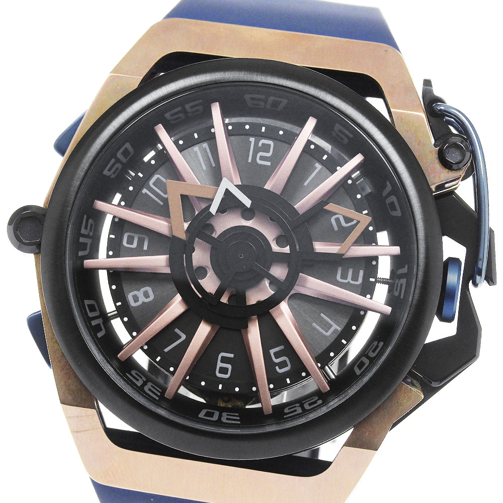 マッツカート MAZZUCATO RIM.02-BLCG6 R.I.M. 自動巻き クォーツ リバーシブル メンズ 美品 箱付き_834623【中古】