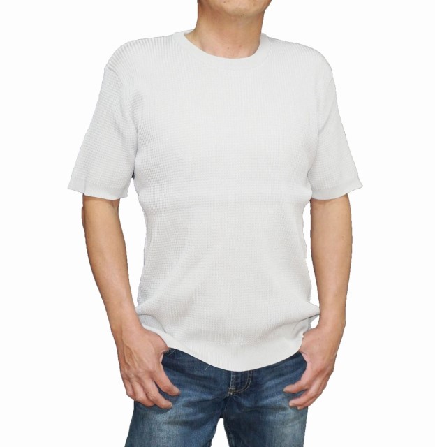 半袖ニット グレー 3266-6131 メンズ 夏物 サマーニット