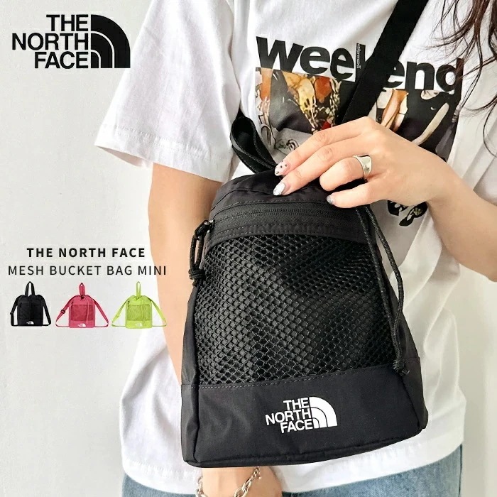 【送料無料】THE NORTH FACE / MESH BUCKET BAG MINI ザ ノースフェイス 巾着型 ショルダーバッグ ハンドバッグ メッシュ 肩掛け 斜め掛け 調節可能 ボディバッグ