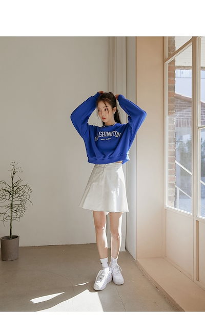 トップス トレーナー スウェット クロップド 長袖 ドロップショルダー クルーネック かわいい 大人可愛い カジュアル こなれ感 ラフ マニッシュ ラブリー トップス トレーナー スウェット クロップド 長袖 暖かくて