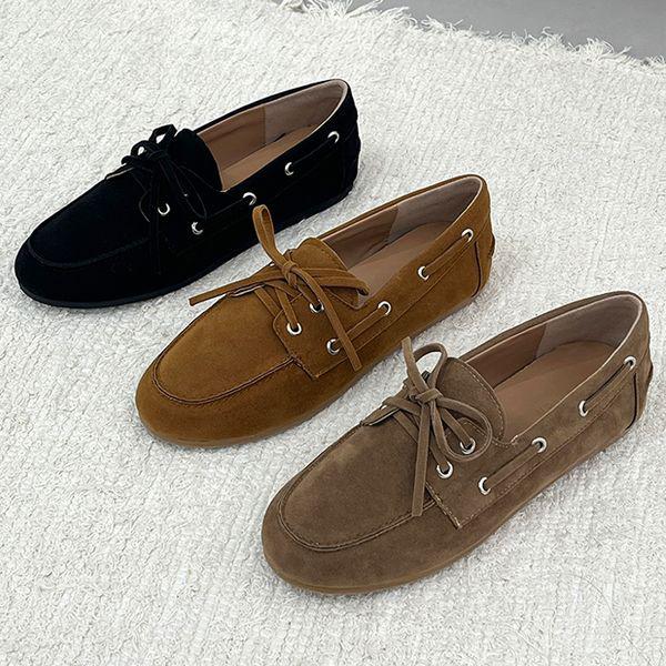 女性秋スエードローファーパンプス_P404251586