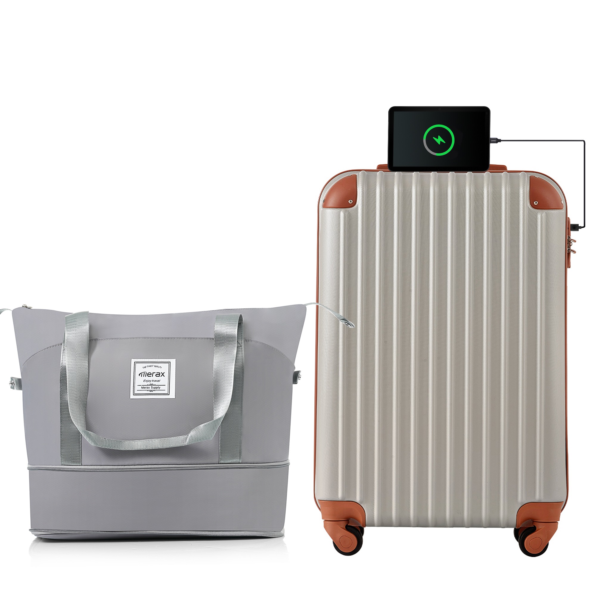 スーツケース Sサイズ USB充電ポート付き ドリンクホルダー付き キャリーケース キャリーバッグ 2日 3日 小型 TSAロック搭載 トートバッグ ハンドバッグ レディース バッグ 手提げ 大容量