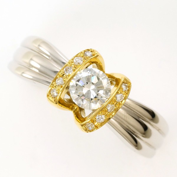 PT900 プラチナ リング 11号 ダイヤ 約0.3ct ダイヤ 0.06 鑑別書 中古
