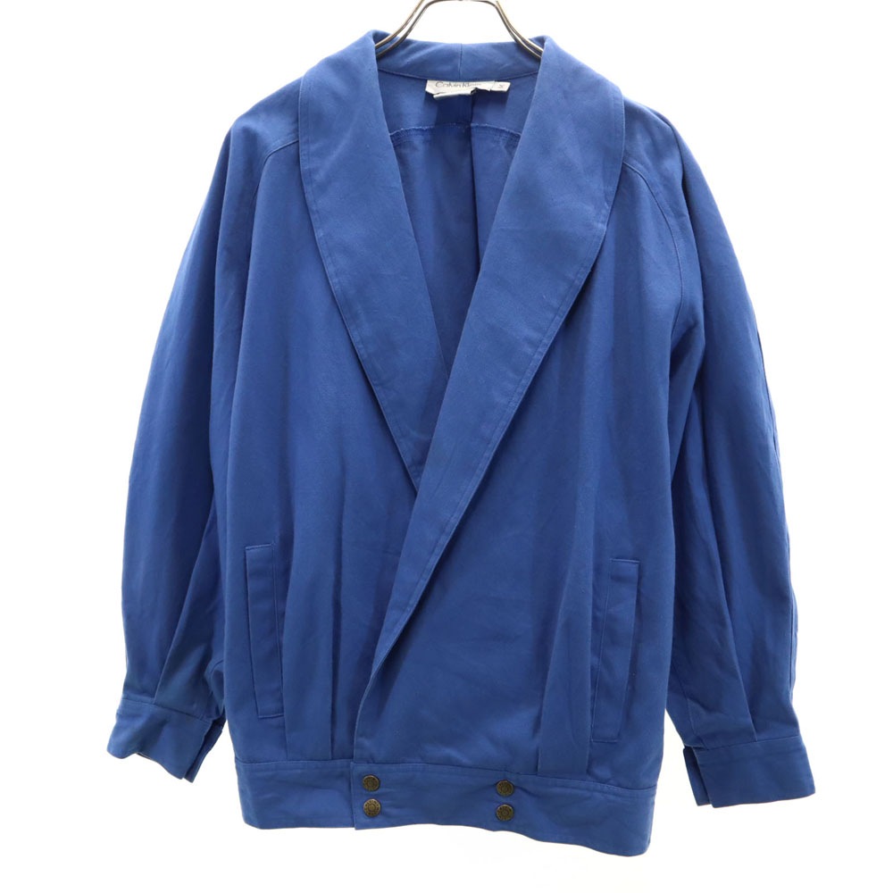 90s オールド ショールカラー ジャケット M ブルー レディース
