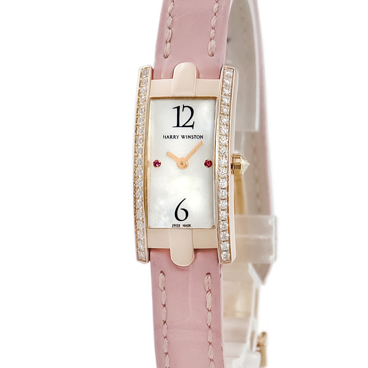 アヴェニューCミニ 332LQR クオーツ レディース K18RG無垢 純正ダイヤ シェル スクエア 3年保証