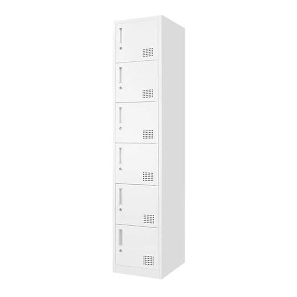 法人限定 Netforce FAC-S6-2-W-WH ホワイト ファシル スリム スチールロッカー (鍵付き 6人用 1列6段) メーカー直送