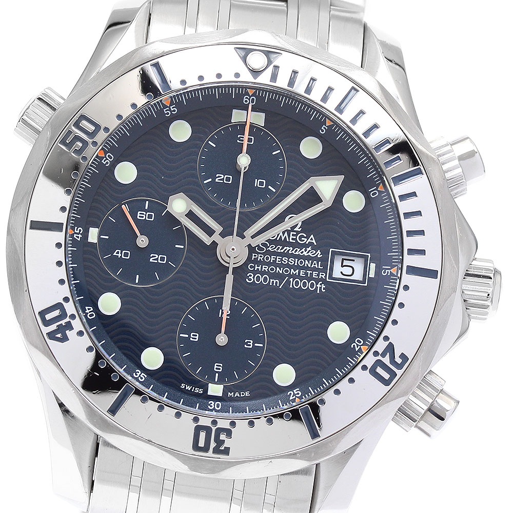 オメガ OMEGA 2598.80 シーマスター300 デイト クロノグラフ 自動巻き メンズ 保証書付き_889775【中古】