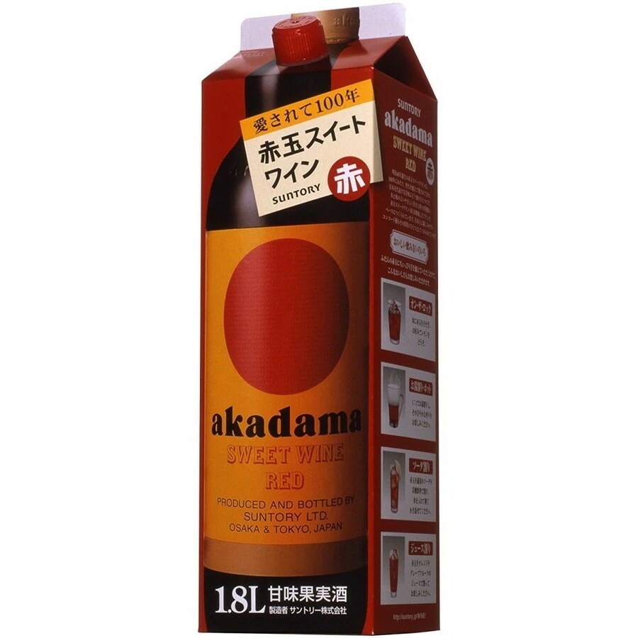 サントリー 赤玉スイートワイン 赤 パック 1800ml 1.8L12本【北海道沖縄県東北四国九州地方は必ず送料が掛かります】