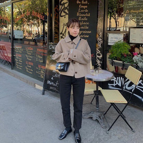 【取寄：納期2週間】ステンカラーコート レディース ショート丈 韓国 アウター コート 秋冬 カジュアル ショートコート ジャケット きれいめ ステンカラージャケット ステンカラーコート レディース