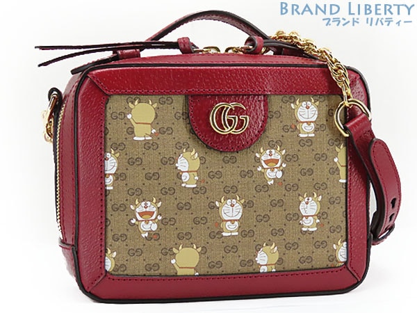 限定新古品グッチミニGGスプリームドラえもんコラボレーショングッチ100周年×ドラえもん50周年斜め掛けショルダーバッグ