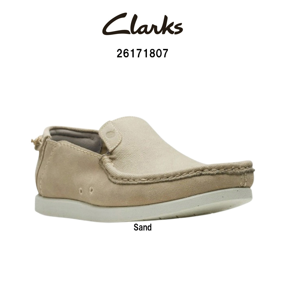 CLARKS メンズ シャイカー ライト ステップ ローファー スリッポン サンド スエード ベージュ シンプル シューズ SHACRELITESTEP 26171807