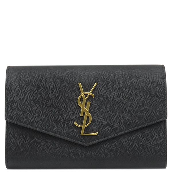 サンローラン SAINT LAURENT 2WAYバッグ アップタウン チェーンウォレット レザー ブラック ゴールド金具 黒 クラッチ カードケース欠品 607788 【保存袋】【中古】