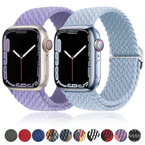 Apple Watch用ストラップ,伸縮性のある編組ブレスレット,iwatchシリーズウルトラ9,8,7,6,se,5,4,3,44mm, 40mm, 45mm 41mm, 49mm, 38mm, 4