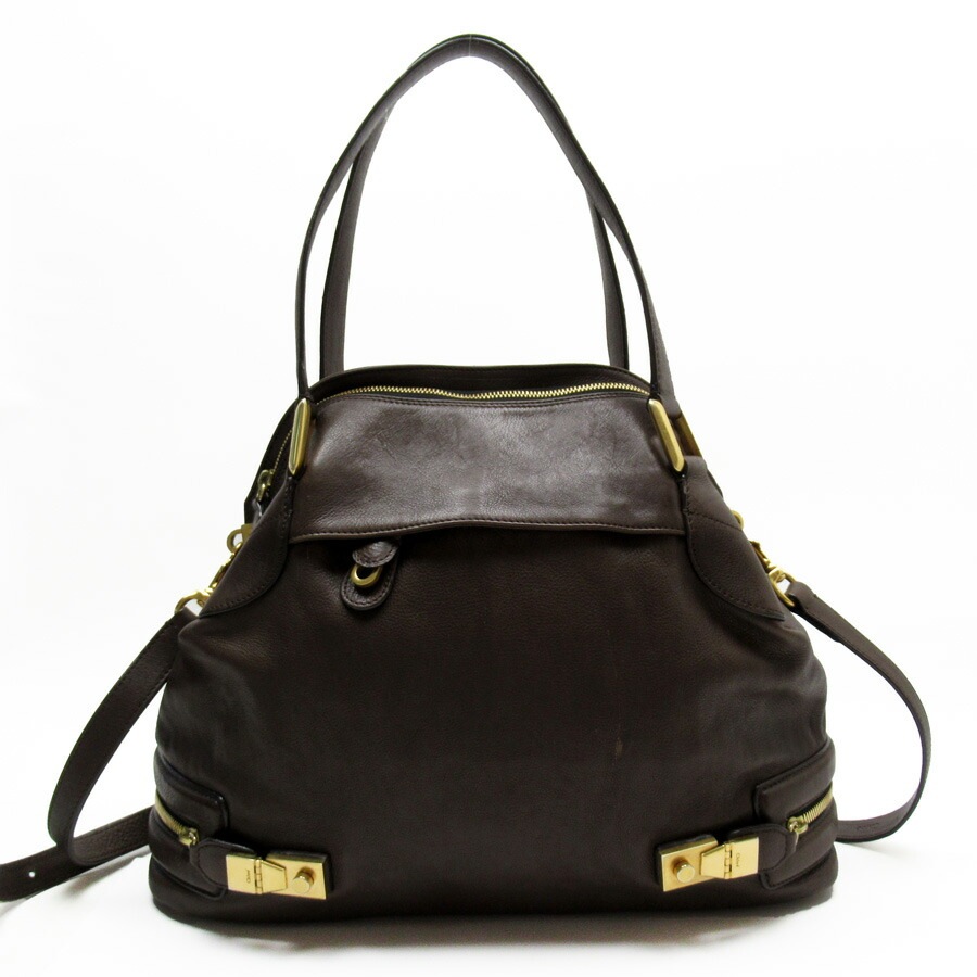 クロエ Chloe ハンドバッグ ショルダーバッグ レザー ブラウン レディース t18276a