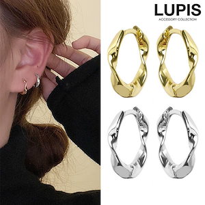 ピアス フープピアス レディース ゴールド シルバー メタル ツイスト LUPIS