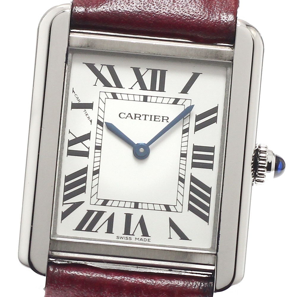 カルティエ CARTIER WSTA0030 タンクソロSM クォーツ レディース 内箱・保証書付き_956822【中古】