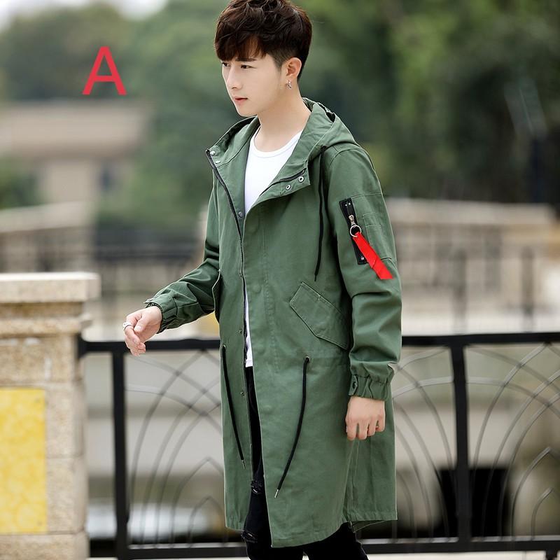 スプリングコート モッズコート メンズ トレンチコート カジュアルアウター ジャケット ロング コート アウター フード付き 秋 新作