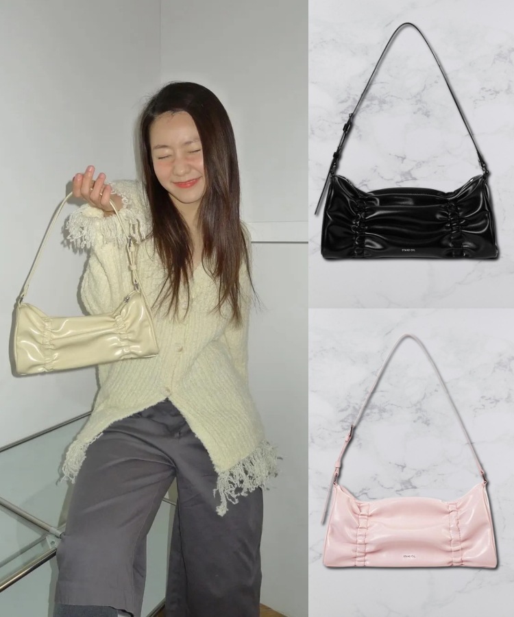 Qoo10 STAND OIL PLEATS BAG ミニ バッグ [3
