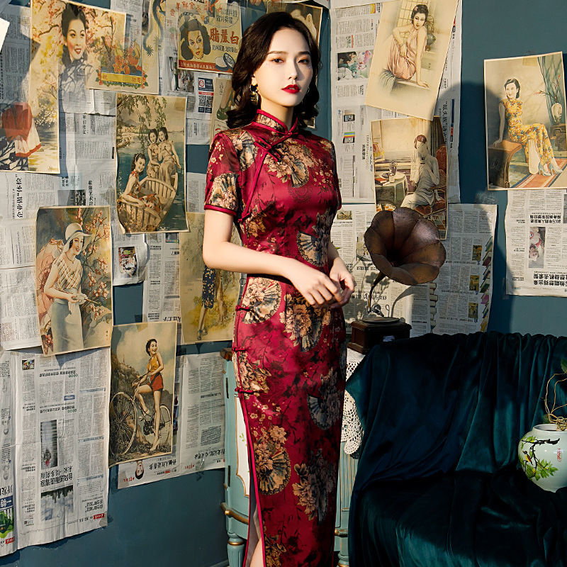チャイナドレススカートロングガール武将妻スタイルスリムドレスの春と夏の毎日の