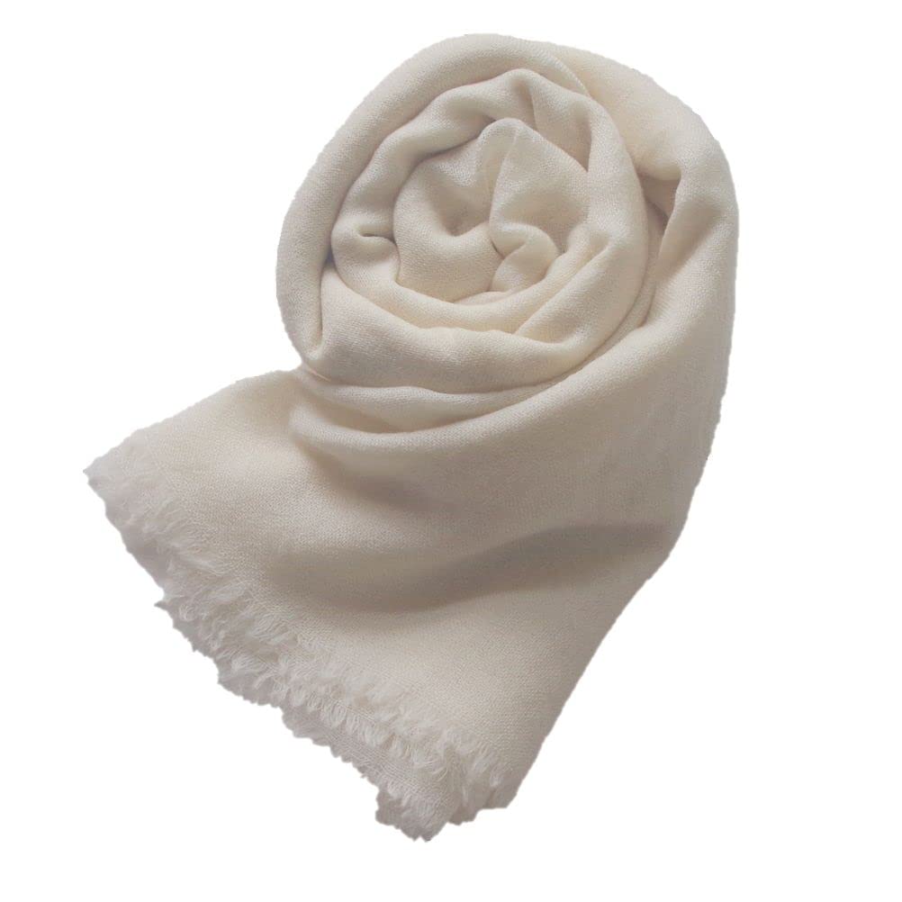 ストール シルク ウール 大判 カシミヤタッチ レディース ショール ガーゼ 薄手 [.a all over the world] (ナチュラル)