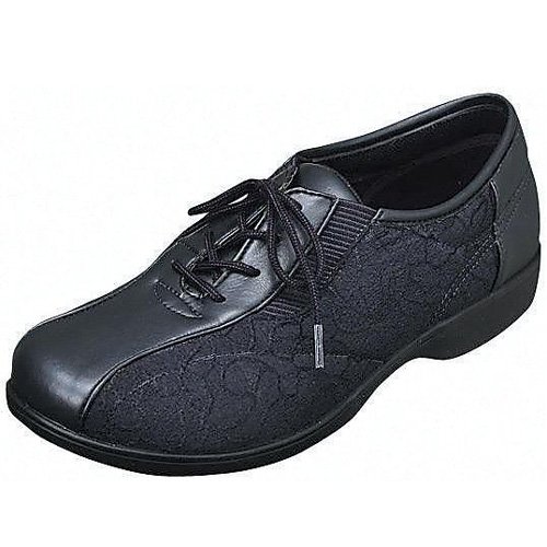 らくらく ムーンスター レディース 介護 らくらくL007 らくらく履いて福きたる ブラック 22 cm 3E