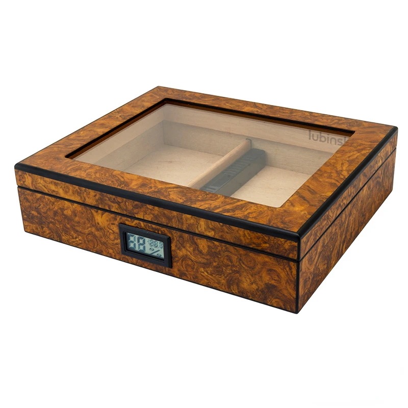 シーダーウッドシガー保湿ボックス視点ウィンドウポータブルシガレットボックス家庭用ギフト