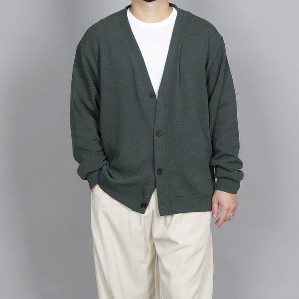 WUN メンズ ビッグサイズ ロウキー ソフト V カーディガン