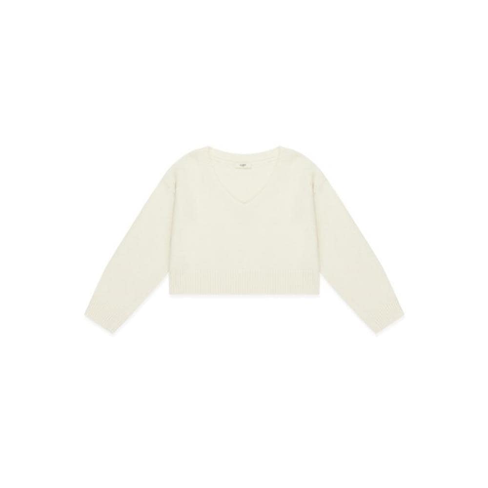 GLOWNY G CLASSIC VNECK KNIT PULLOVER IVORY GY24CLAPO001I