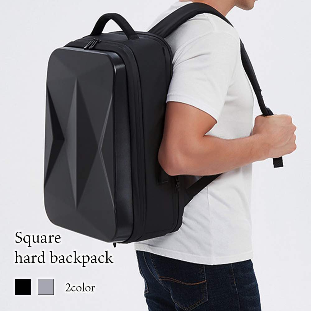 リュック メンズ スクエアハードリュック アウトドア 軽量 夏 ビジネスリュック 10代 おしゃれ パソコン 冬 40代 通学 春 40L 秋 ビジネス リュックサック 撥水 スポーツ 小さめ 軽い