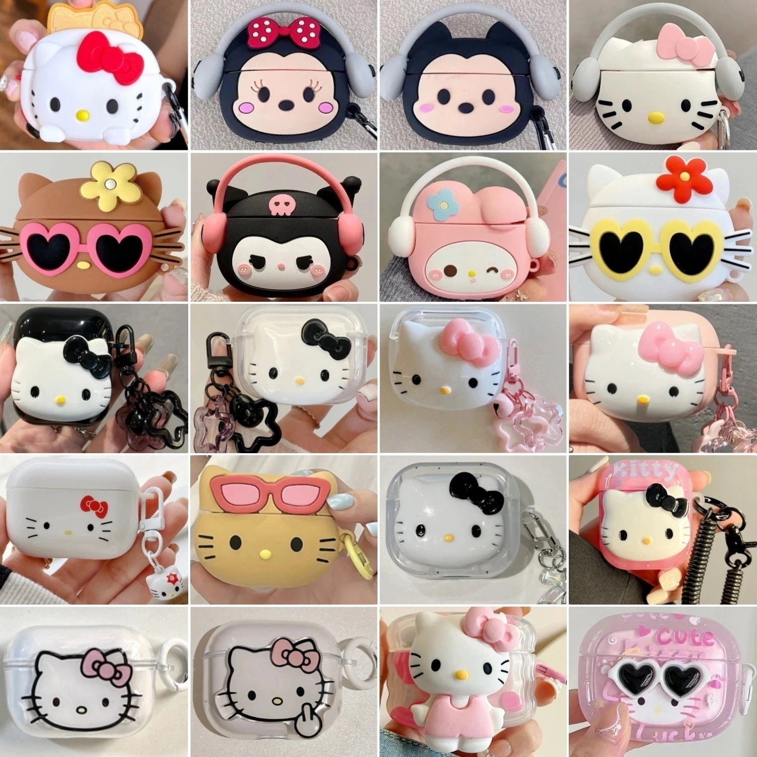 【メガ割】キティちゃん AirPodsケース 第2世代 第3世代 AirPods Proケース キャラクター かわいい イヤホンケース 保護防塵 クロミ マイメロディ