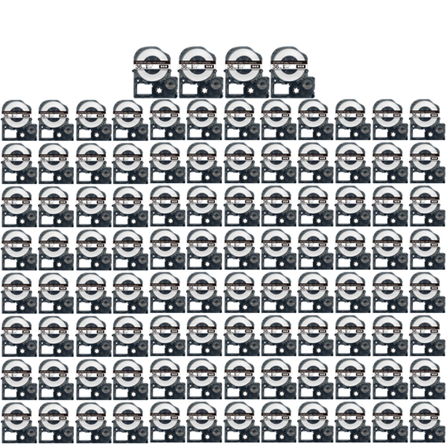 キングジム用 テプラ PRO 互換 テープカートリッジ SS36KW 白ラベル 強粘着 100個セット 36mm／白テープ／黒文字